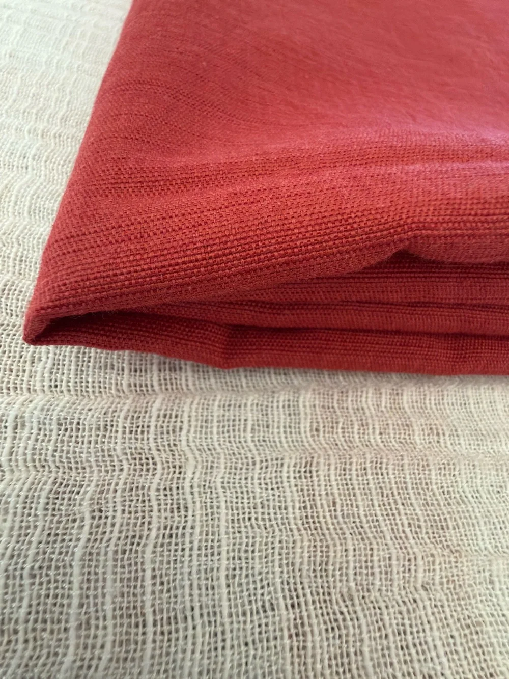 🍁🍽️ Threshold Terracotta Red Large rectangle Tablecloth 51” x 70” Like New ✨🌿